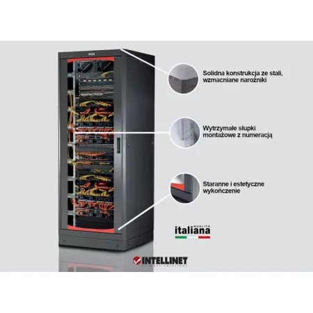 Szafa Rack 19 42u 800x600 Drzwi Szklane Cokół